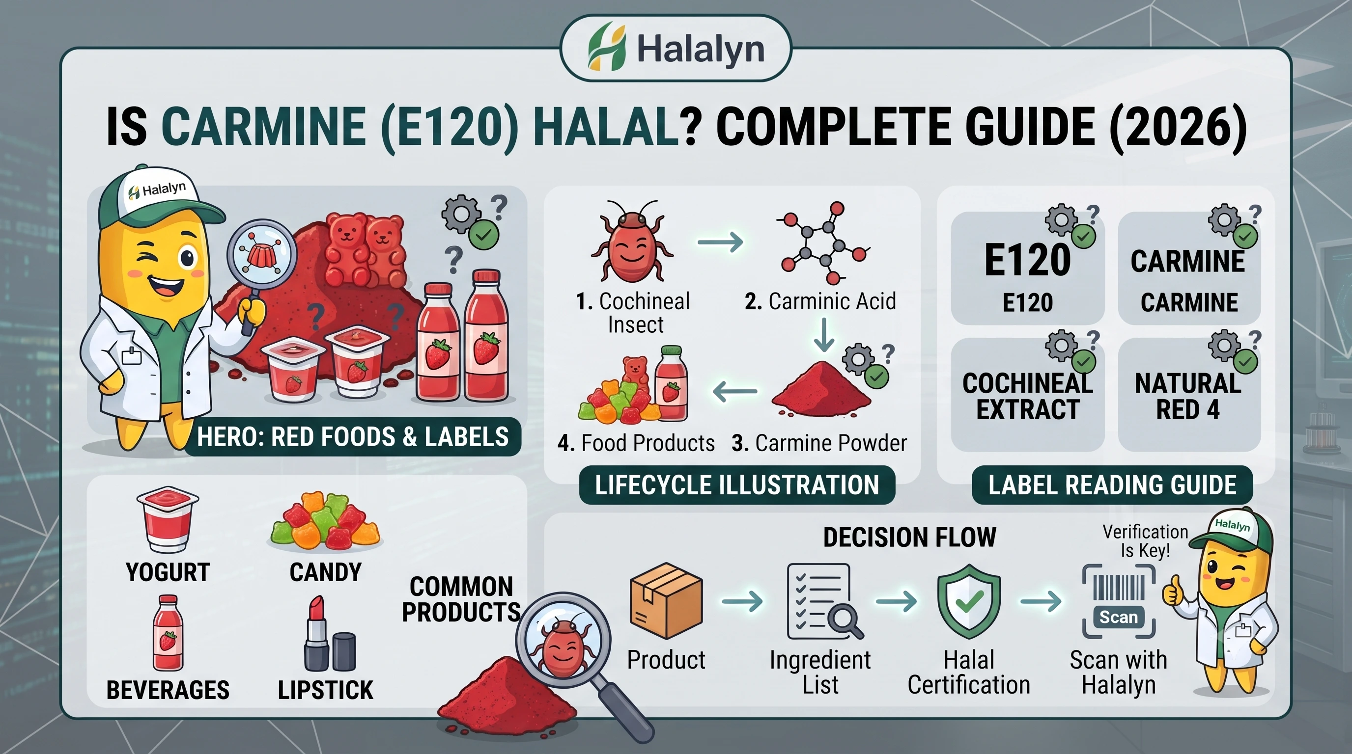Is Carmine (E120) Halal? Complete Guide for Muslim Consumers (2026)